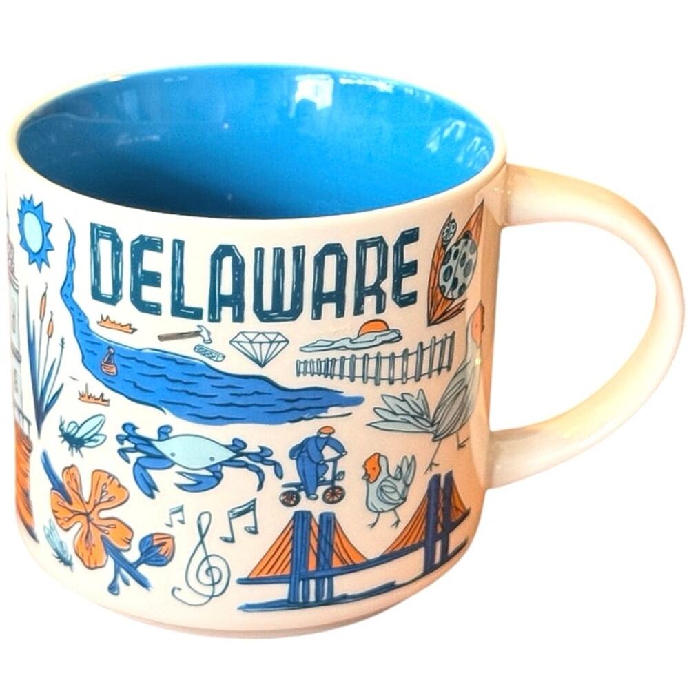 Starbucks Been There Series Delaware Ceramic Coffee Mug Cup 14 oz Diamond State